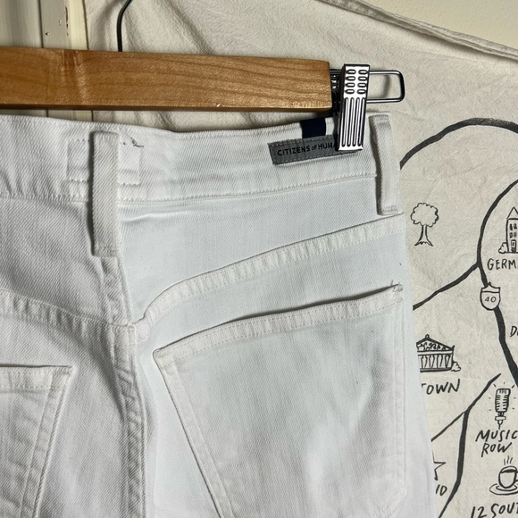 Citizens of Humanity White Distressed Crossed Ankle Jeans Size 26 - Picture 5 of 5